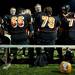 Tecumseh head coach Al Romano talks to his players in the second half on Friday. Tecumseh won 27-20. Daniel Brenner I AnnArbor.com